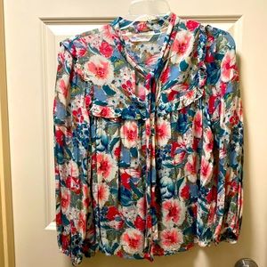 Zara ladies floral tie blouse size S